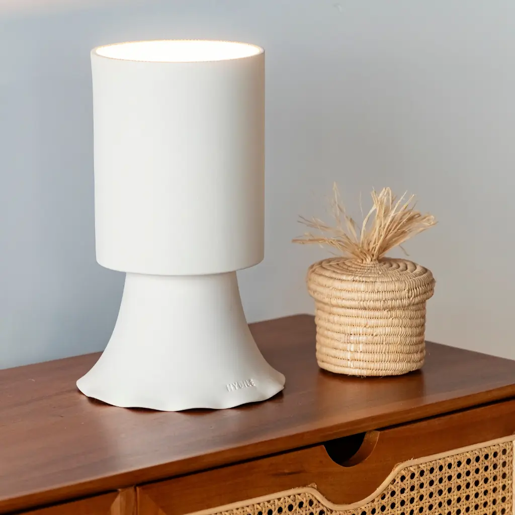PAULA - Lampe à poser en terre cuite blanche