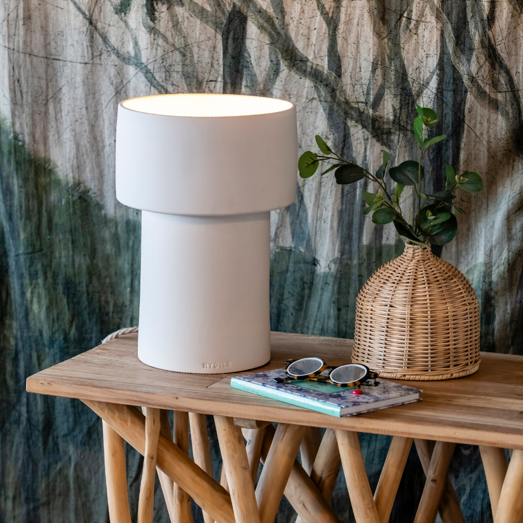 [3760428964977] LUA - Lampe à poser en terre cuite blanche