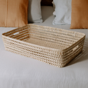 REBY - Lot de 2 plateaux en feuilles de palmier