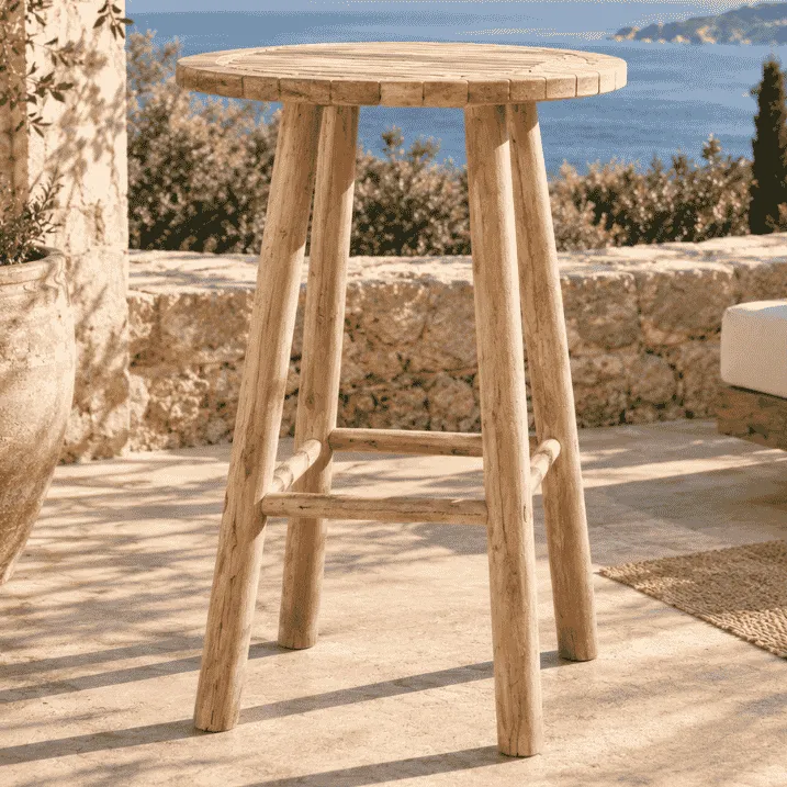 [3760428965189] GABY - Table haute / mange debout en bois de teck